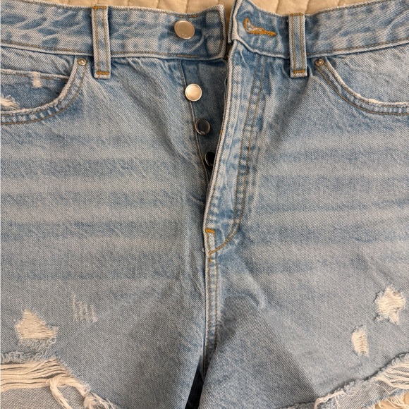 Zara Light Blue Ripped Jean Shorts - Picture 3 of 4